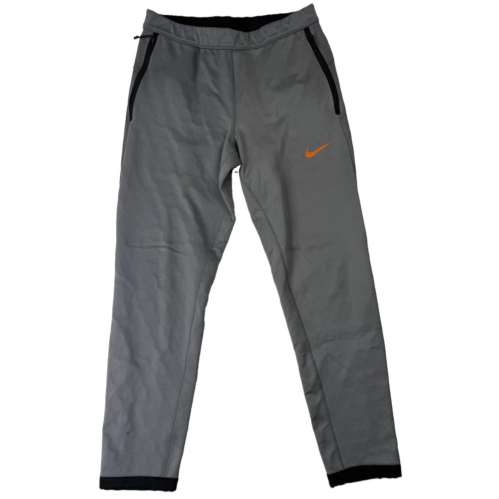 Nike Therma-Sphere Max Training Pants Mens Large Gray Orange Dri-FIT 860378-065